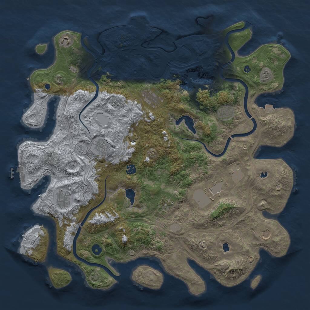 Rust Map: Procedural Map, Size: 4500, Seed: 20251106, 17 Monuments