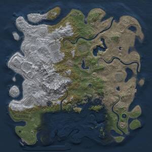 Thumbnail Rust Map: Procedural Map, Size: 5000, Seed: 991662703, 17 Monuments