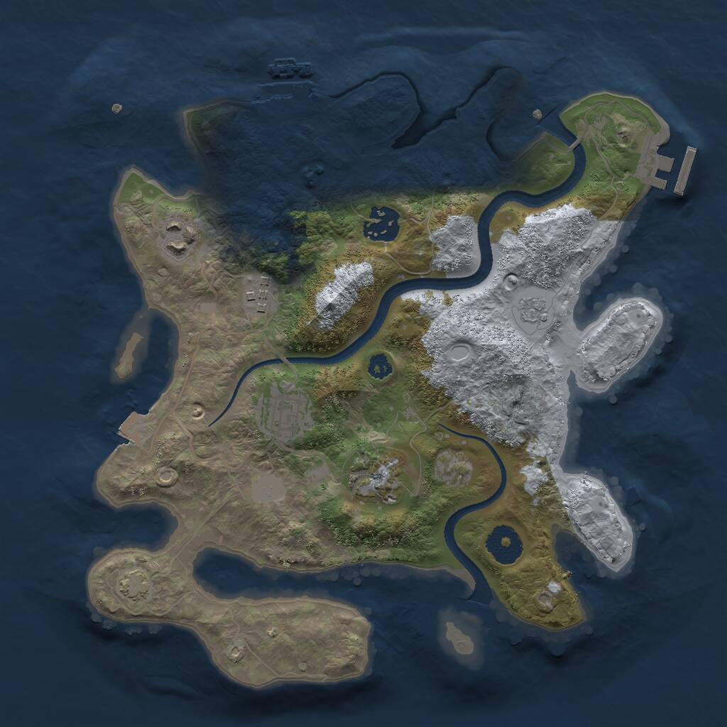 Rust Map: Procedural Map, Size: 3000, Seed: 852059910, 10 Monuments