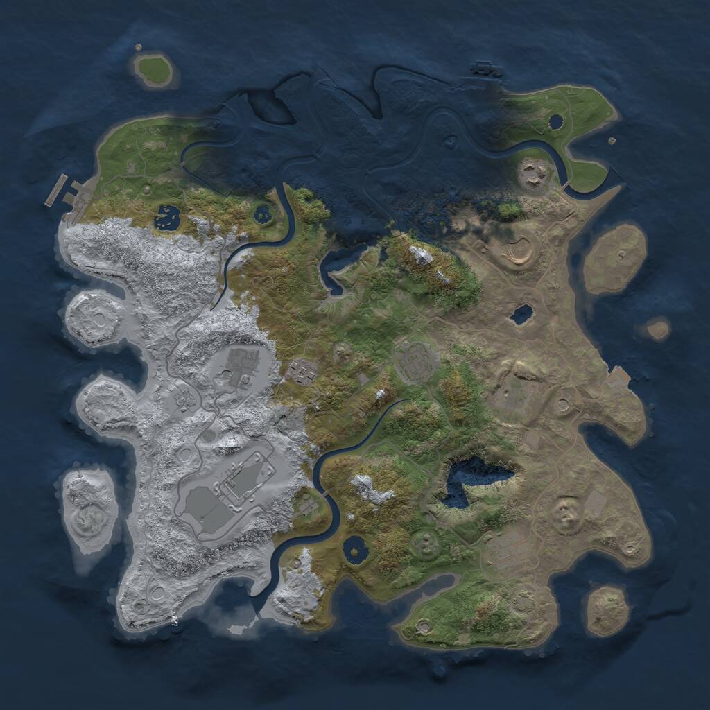 Rust Map: Procedural Map, Size: 4000, Seed: 1613882707, 15 Monuments
