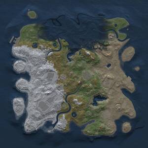 Thumbnail Rust Map: Procedural Map, Size: 4000, Seed: 1613882707, 15 Monuments