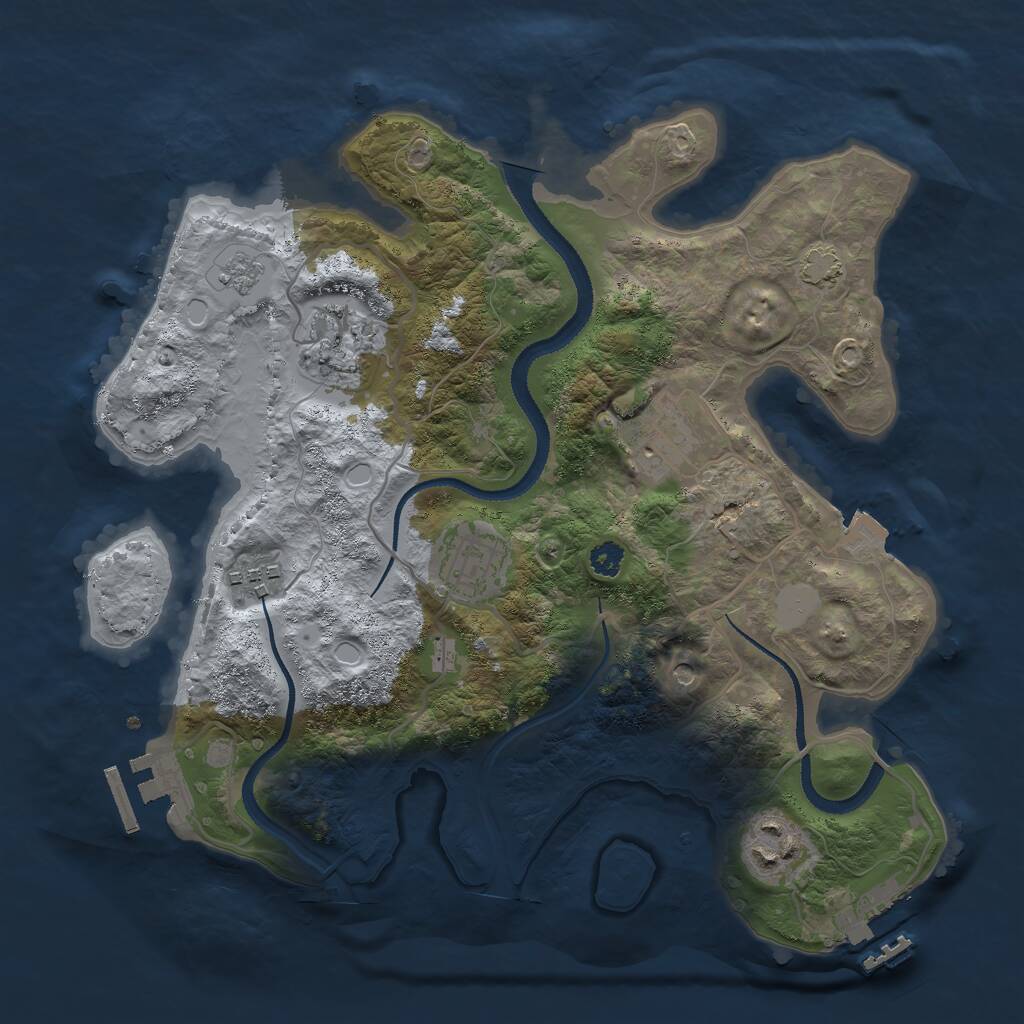 Rust Map: Procedural Map, Size: 3000, Seed: 244772856, 11 Monuments