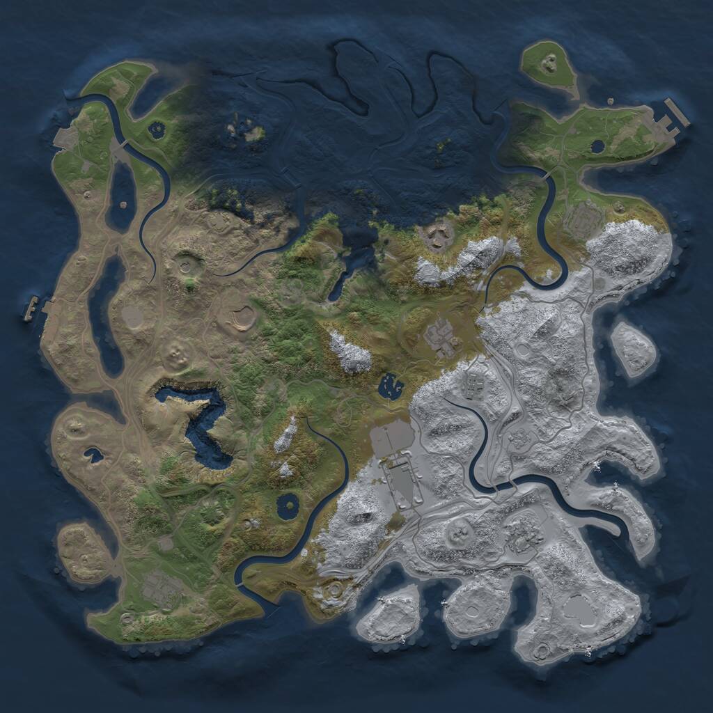 Rust Map: Procedural Map, Size: 4250, Seed: 1112108234, 15 Monuments