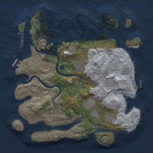 Thumbnail Rust Map: Procedural Map, Size: 3500, Seed: 1105246564, 13 Monuments