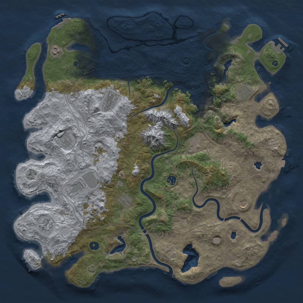 Rust Map: Procedural Map, Size: 5000, Seed: 262444642, 17 Monuments