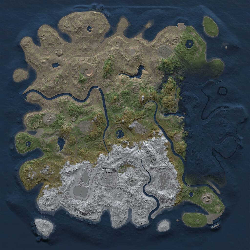 Rust Map: Procedural Map, Size: 4500, Seed: 7937935, 17 Monuments