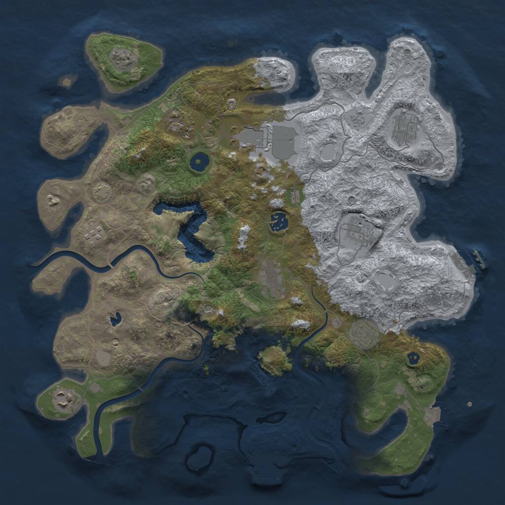 Rust Map: Procedural Map, Size: 4000, Seed: 328629, 15 Monuments