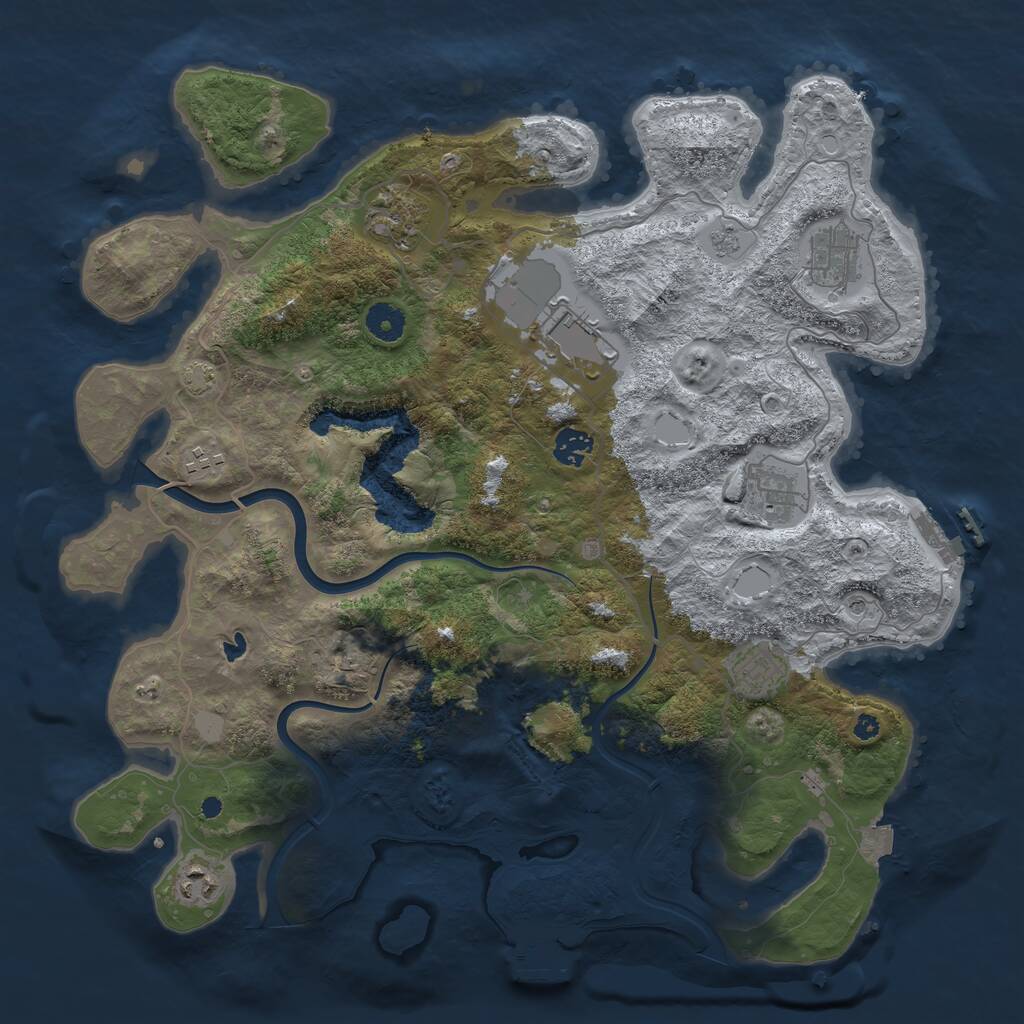 Rust Map: Procedural Map, Size: 4000, Seed: 328629, 14 Monuments