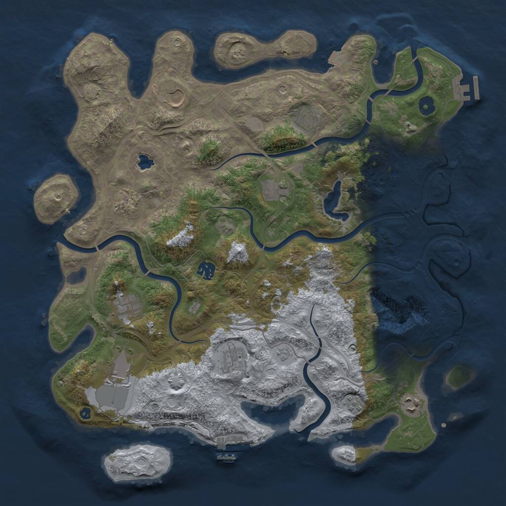 Rust Map: Procedural Map, Size: 4250, Seed: 12344, 16 Monuments