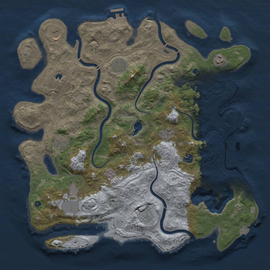 Rust Map: Procedural Map, Size: 4250, Seed: 2112332514, 15 Monuments