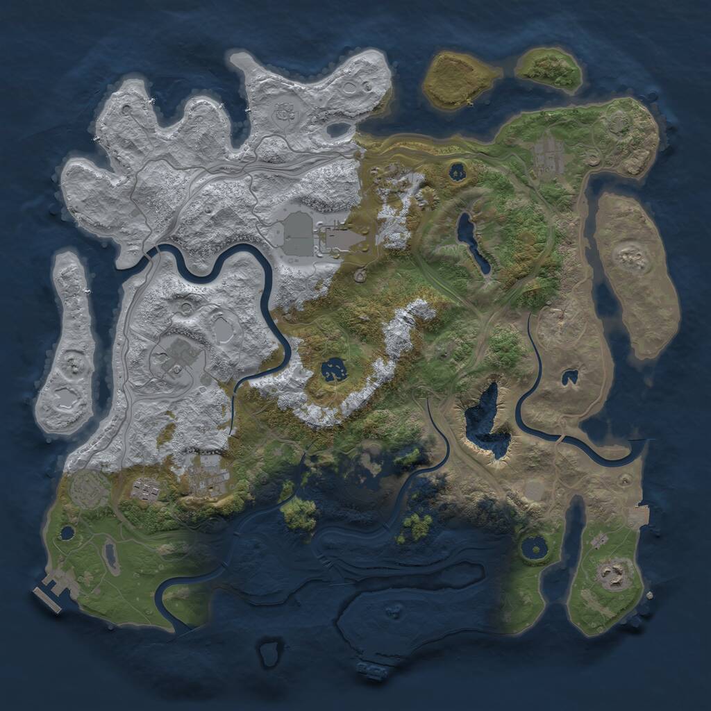 Rust Map: Procedural Map, Size: 4250, Seed: 1764451130, 16 Monuments