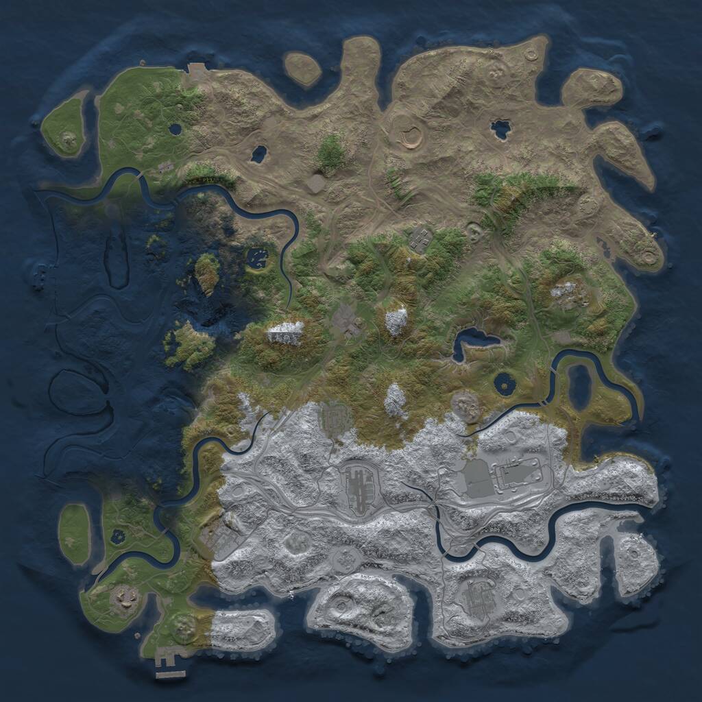 Rust Map: Procedural Map, Size: 4800, Seed: 558776373, 17 Monuments