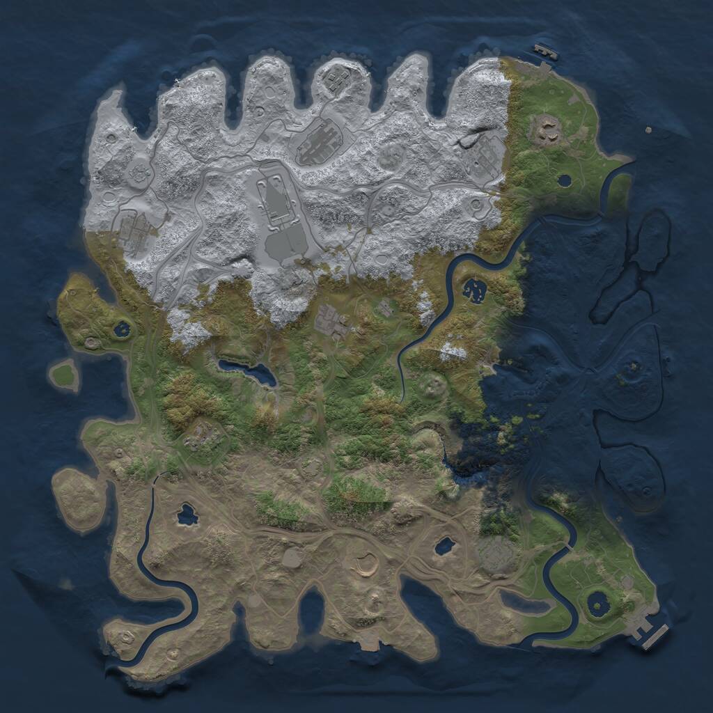 Rust Map: Procedural Map, Size: 4500, Seed: 472230590, 17 Monuments