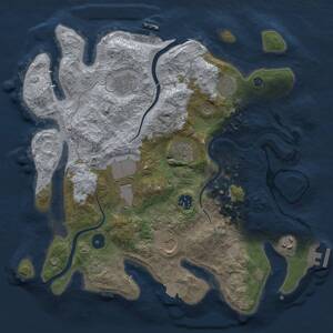 Thumbnail Rust Map: Procedural Map, Size: 3500, Seed: 1466398592, 14 Monuments