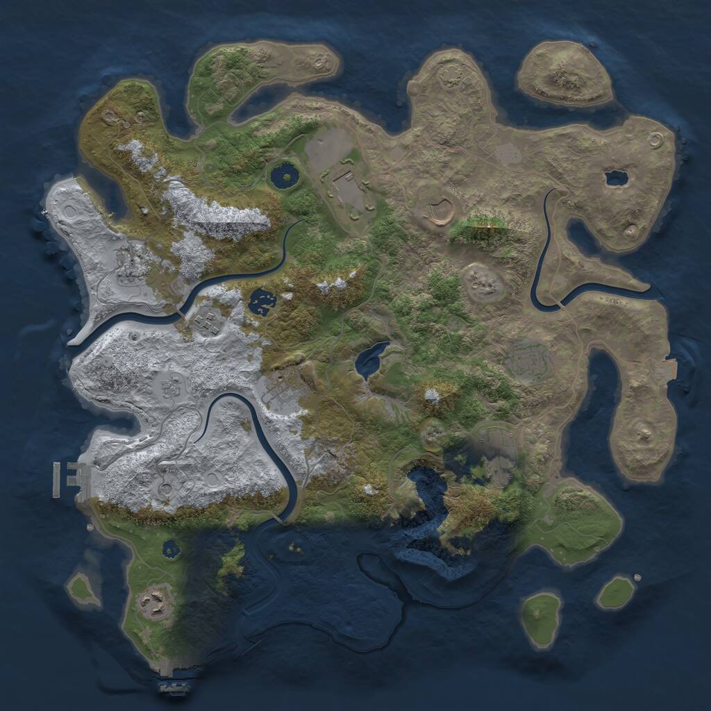 Rust Map: Procedural Map, Size: 4000, Seed: 1664505253, 15 Monuments