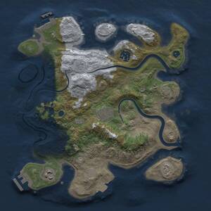 Thumbnail Rust Map: Procedural Map, Size: 3000, Seed: 1791486397, 10 Monuments