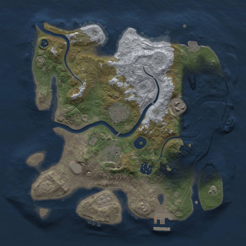 Rust Map: Procedural Map, Size: 3000, Seed: 1874520, 11 Monuments