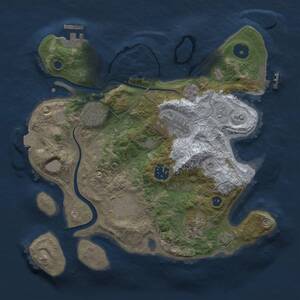 Thumbnail Rust Map: Procedural Map, Size: 3000, Seed: 437176303, 12 Monuments