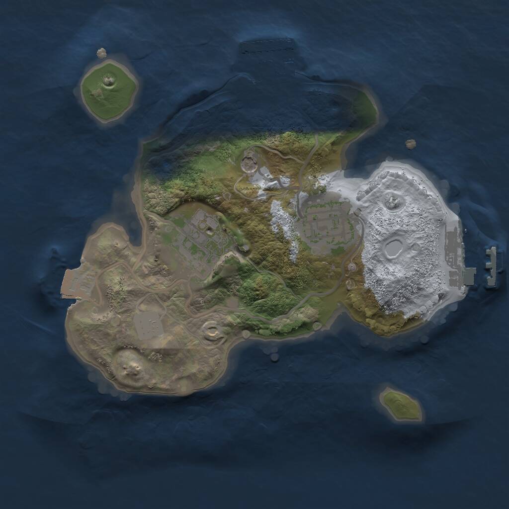 Rust Map: Procedural Map, Size: 2000, Seed: 47095693, 6 Monuments