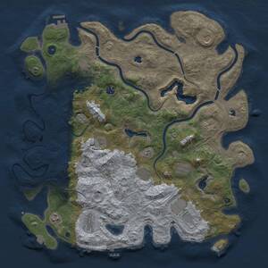 Thumbnail Rust Map: Procedural Map, Size: 4500, Seed: 738552297, 17 Monuments