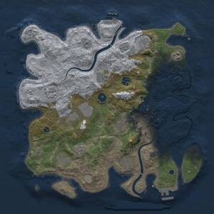 Thumbnail Rust Map: Procedural Map, Size: 3750, Seed: 1664628517, 16 Monuments