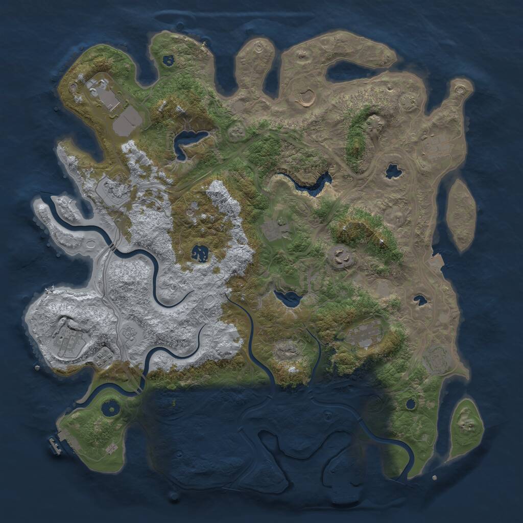 Rust Map: Procedural Map, Size: 4500, Seed: 128777205, 17 Monuments
