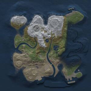 Thumbnail Rust Map: Procedural Map, Size: 2500, Seed: 52431, 8 Monuments
