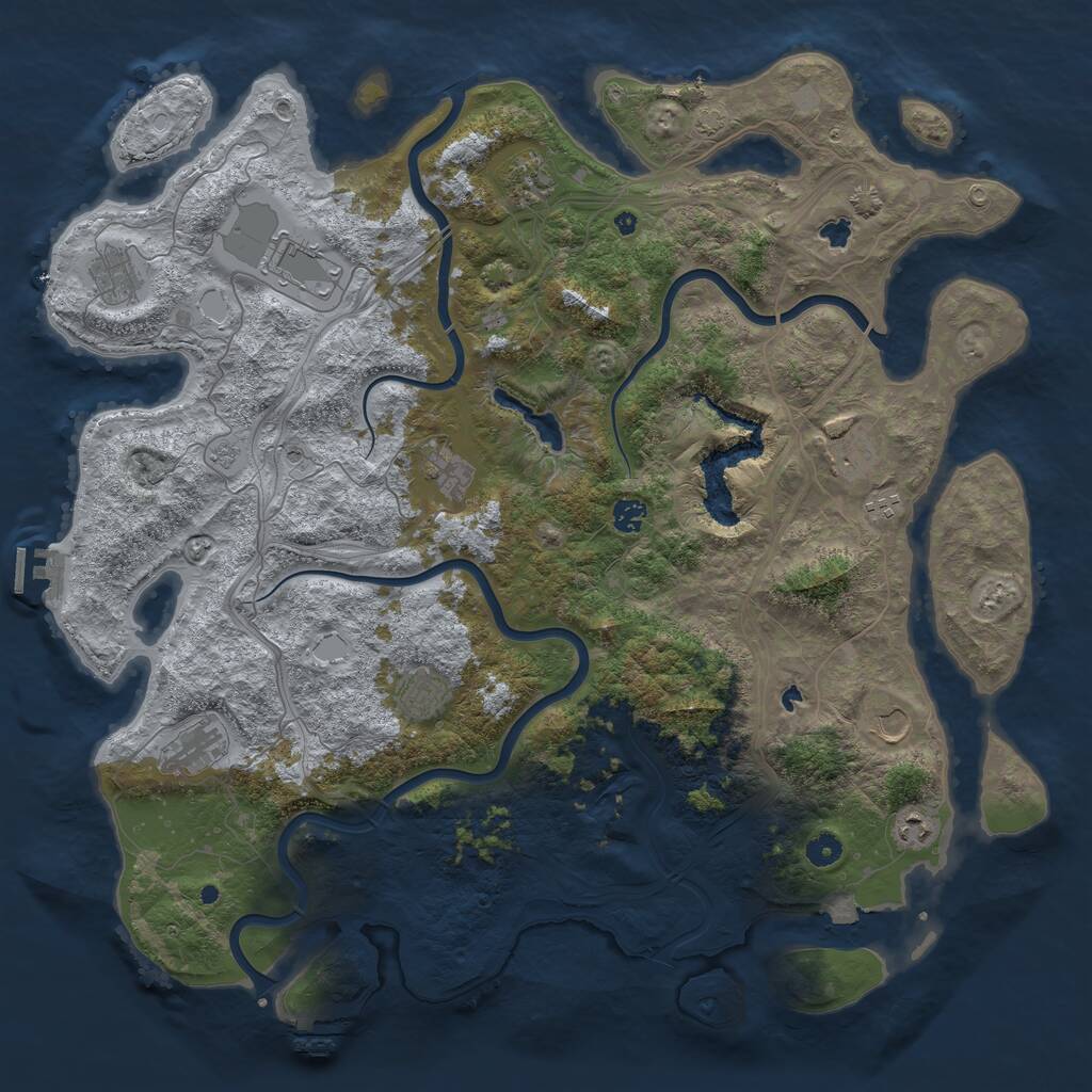 Rust Map: Procedural Map, Size: 4800, Seed: 1334082020, 17 Monuments