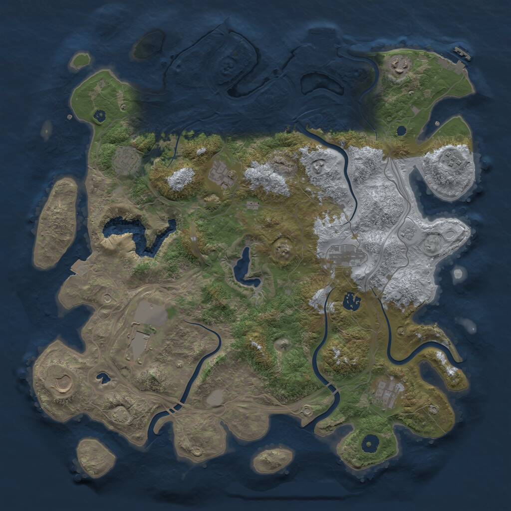 Rust Map: Procedural Map, Size: 4250, Seed: 1357399345, 15 Monuments