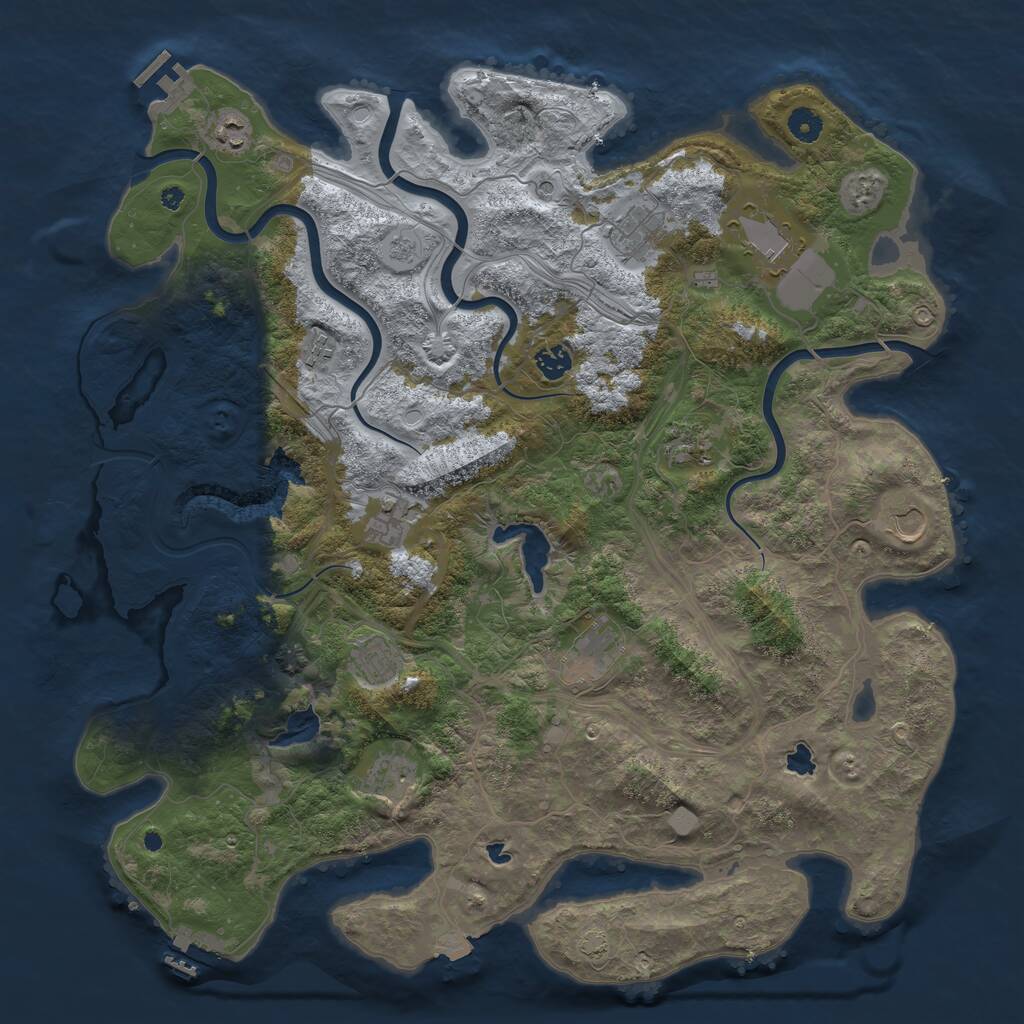 Rust Map: Procedural Map, Size: 4500, Seed: 786276909, 17 Monuments