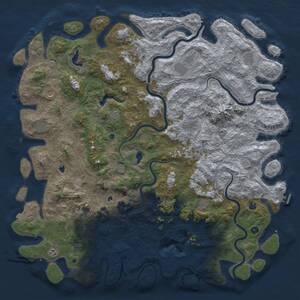 Thumbnail Rust Map: Procedural Map, Size: 6000, Seed: 613482675, 16 Monuments