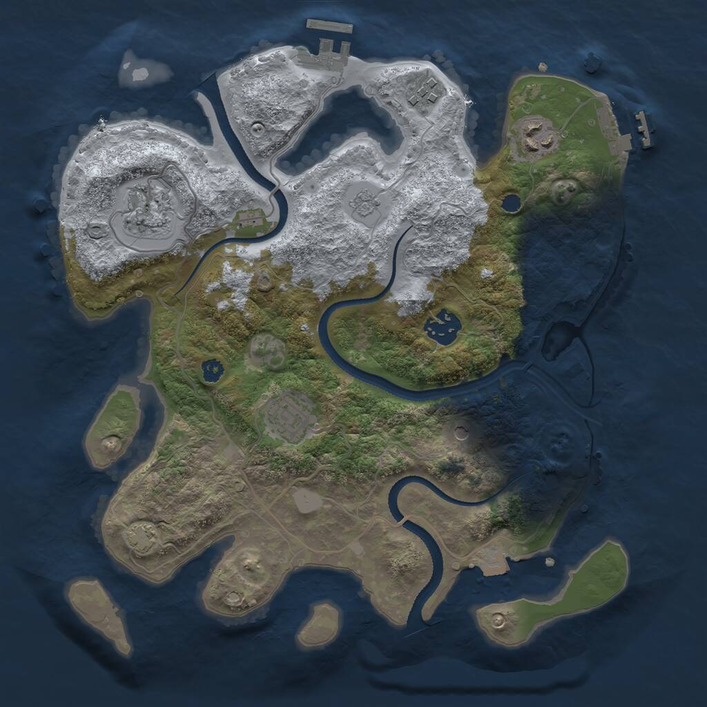 Rust Map: Procedural Map, Size: 3100, Seed: 17762077, 11 Monuments