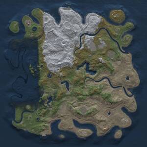 Thumbnail Rust Map: Procedural Map, Size: 4500, Seed: 513250126, 15 Monuments