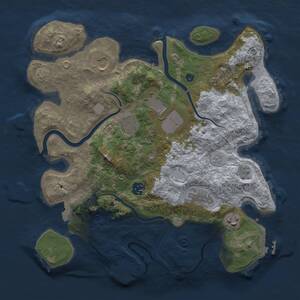 Thumbnail Rust Map: Procedural Map, Size: 3500, Seed: 1483674940, 14 Monuments
