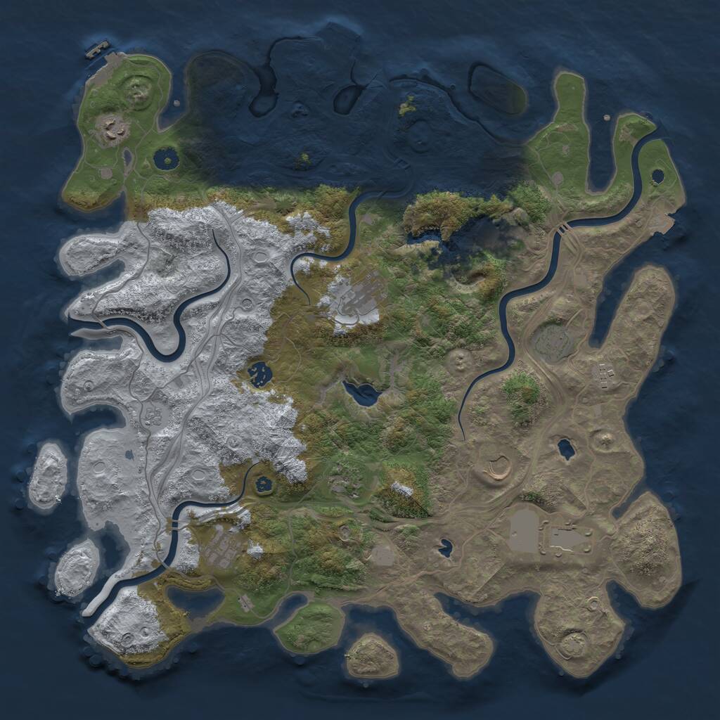 Rust Map: Procedural Map, Size: 4500, Seed: 98366591, 16 Monuments