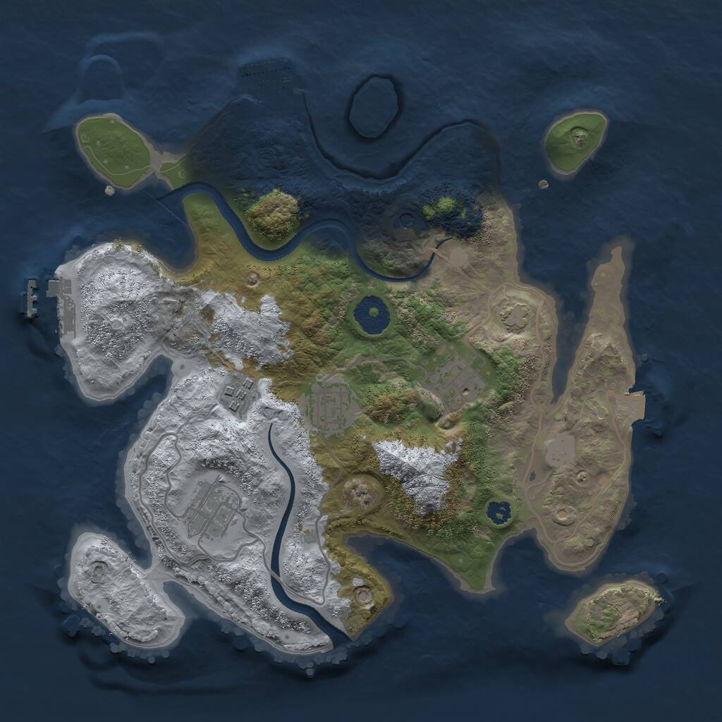 Rust Map: Procedural Map, Size: 3000, Seed: 58790342, 9 Monuments