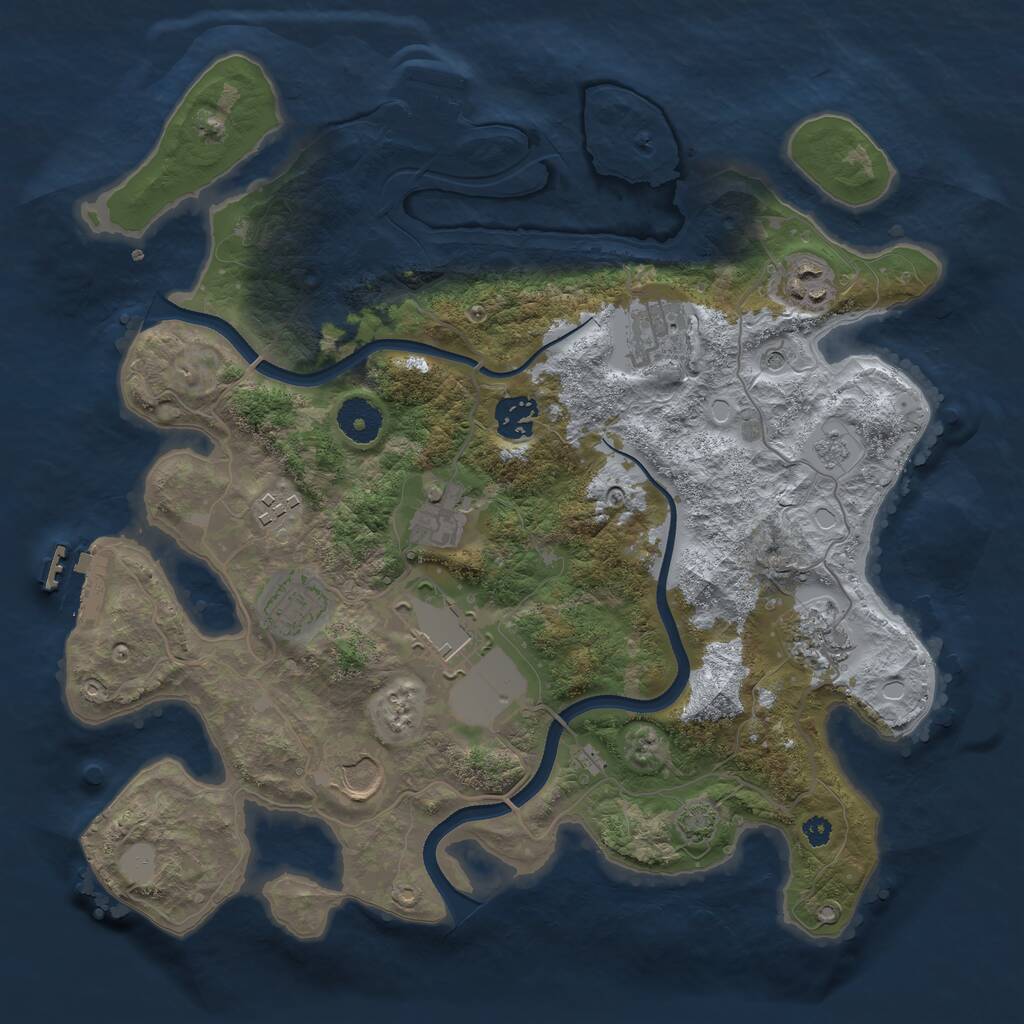 Rust Map: Procedural Map, Size: 3500, Seed: 1431311925, 15 Monuments