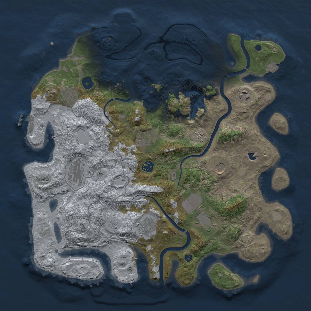 Rust Map: Procedural Map, Size: 4000, Seed: 22773, 15 Monuments
