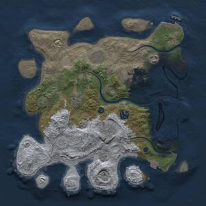 Thumbnail Rust Map: Procedural Map, Size: 3250, Seed: 1660108230, 13 Monuments