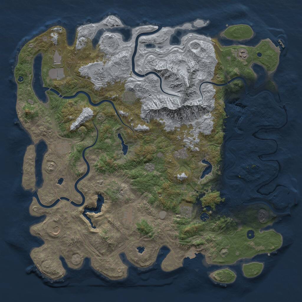 Rust Map: Procedural Map, Size: 5250, Seed: 1330560669, 17 Monuments
