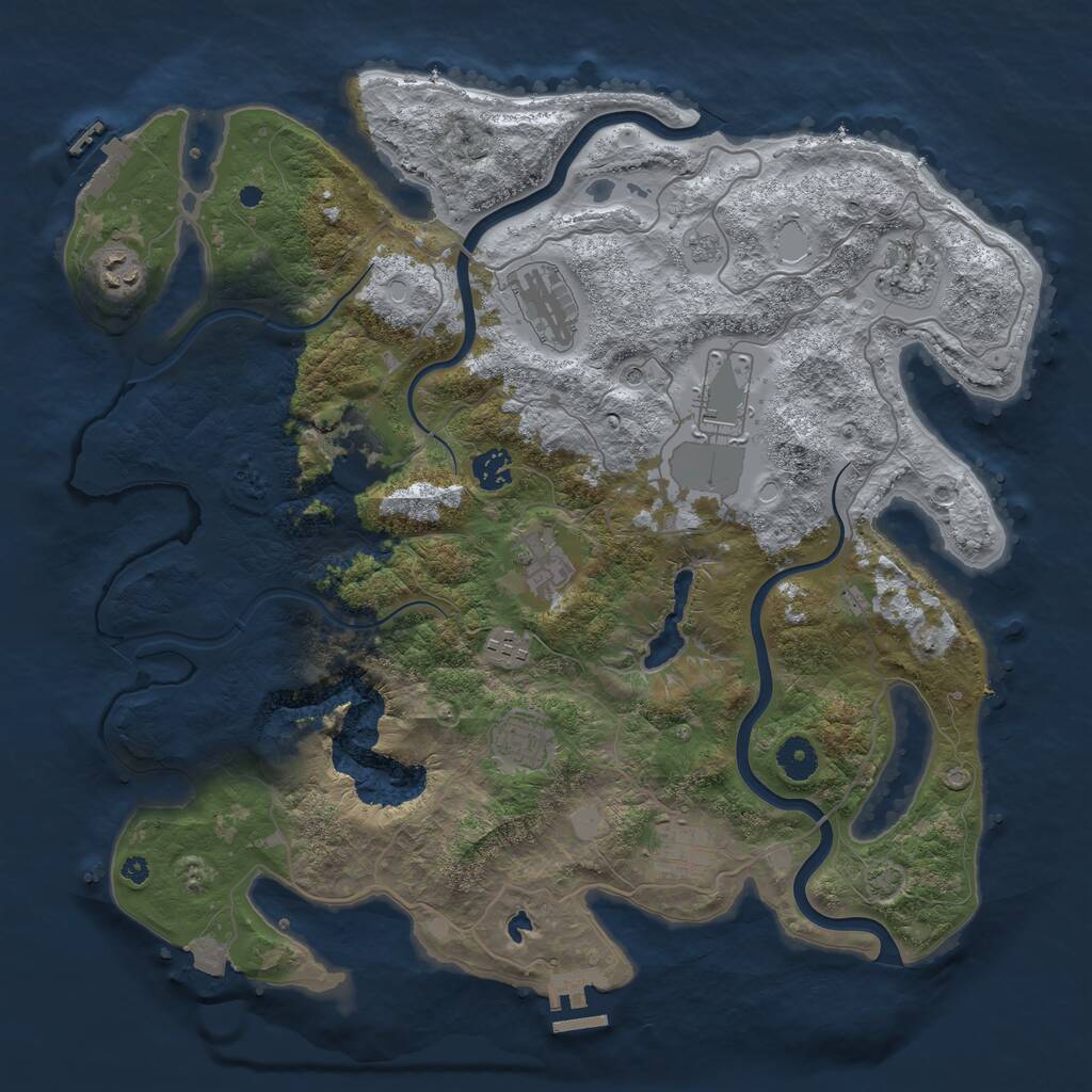 Rust Map: Procedural Map, Size: 4000, Seed: 170922, 16 Monuments