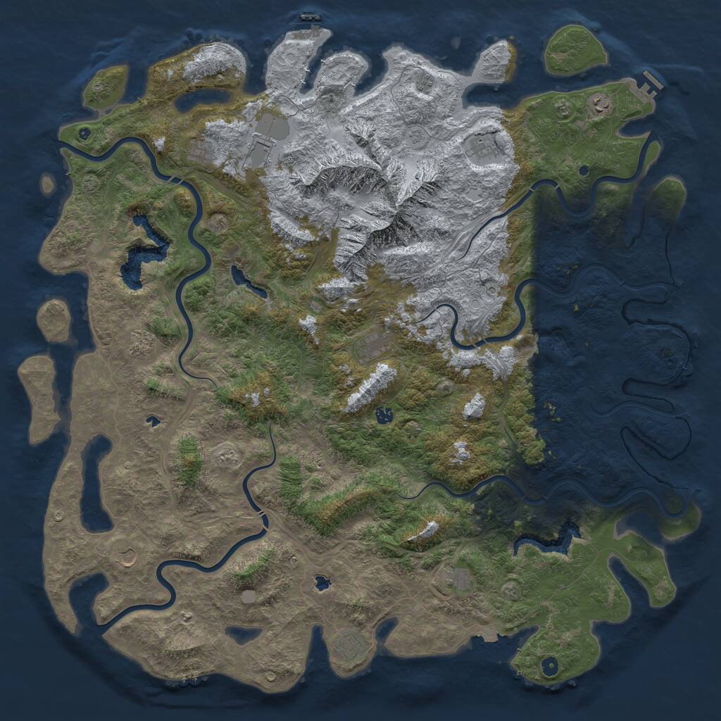 Rust Map: Procedural Map, Size: 6000, Seed: 10913, 17 Monuments