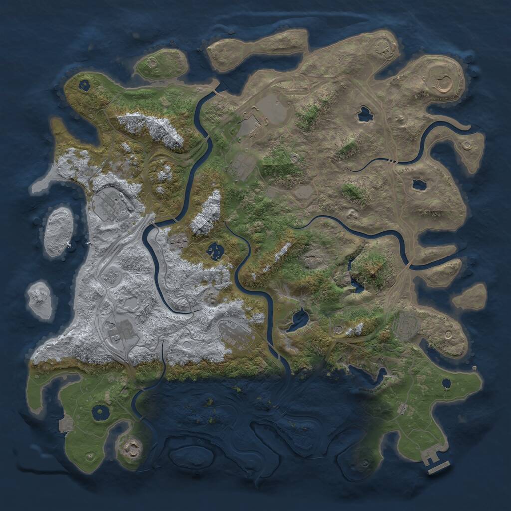 Rust Map: Procedural Map, Size: 4500, Seed: 474492386, 15 Monuments