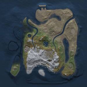 Thumbnail Rust Map: Procedural Map, Size: 2500, Seed: 1235046, 7 Monuments