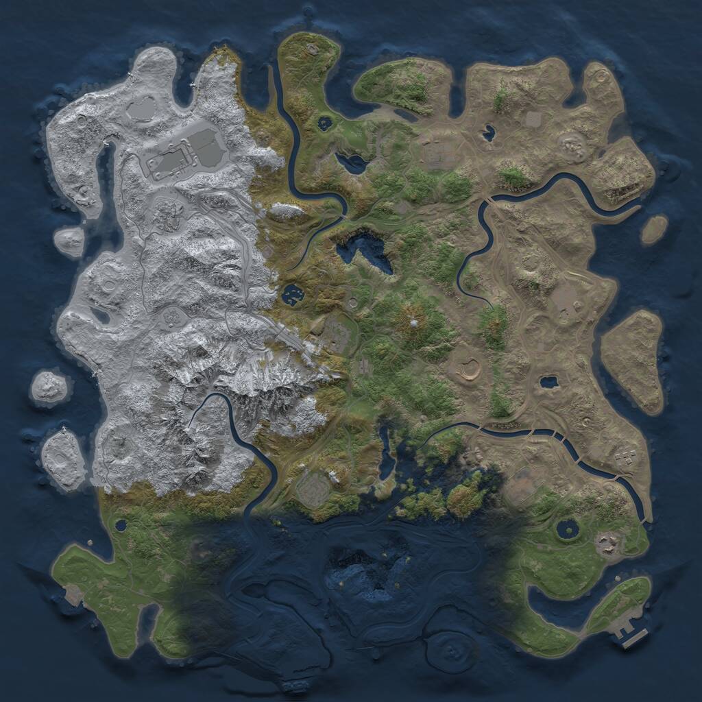 Rust Map: Procedural Map, Size: 5000, Seed: 20085566, 17 Monuments