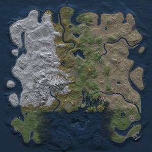 Thumbnail Rust Map: Procedural Map, Size: 5000, Seed: 20085566, 17 Monuments