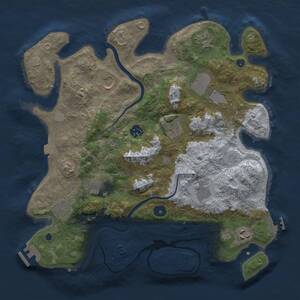 Thumbnail Rust Map: Procedural Map, Size: 3650, Seed: 43247655, 16 Monuments