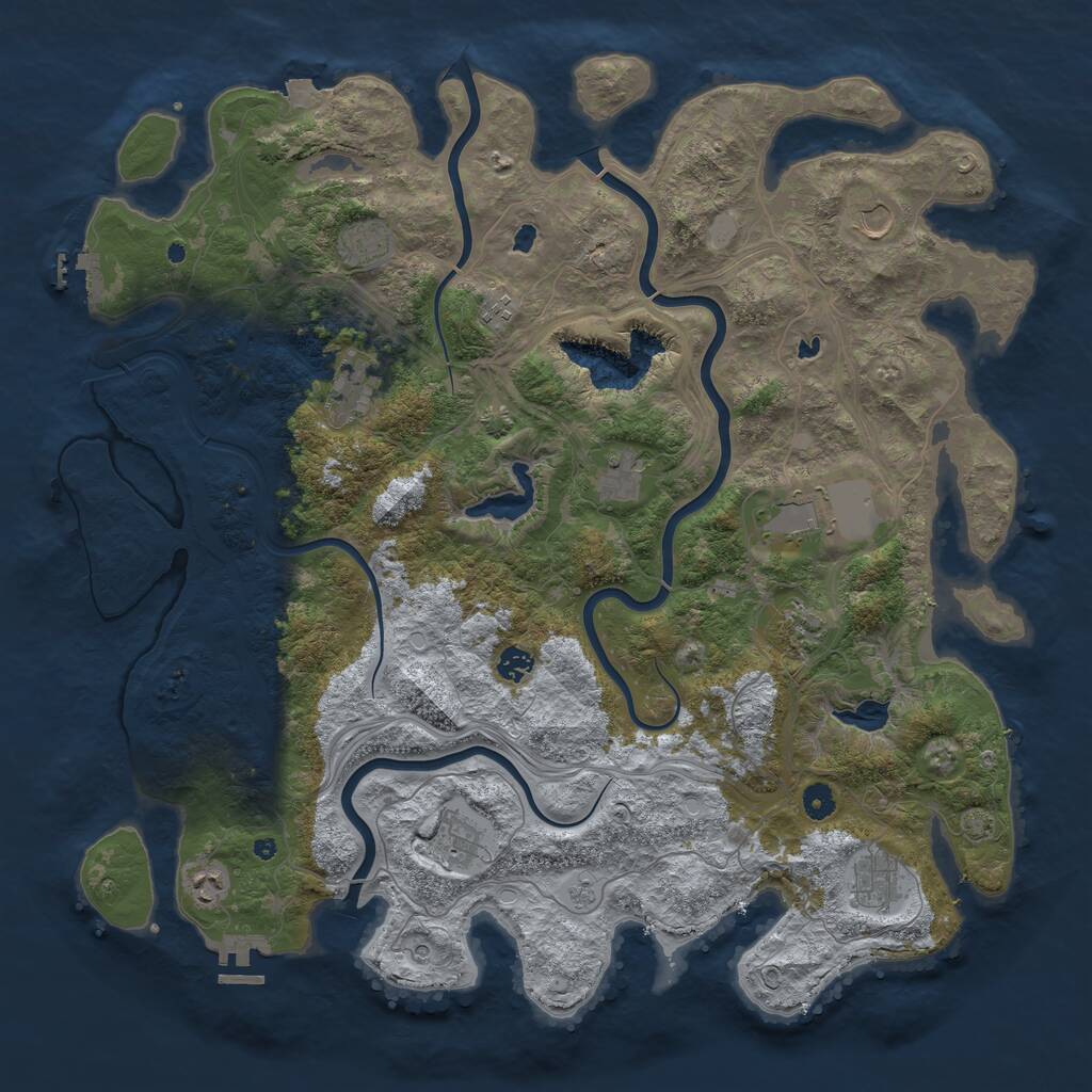 Rust Map: Procedural Map, Size: 4750, Seed: 1009934485, 17 Monuments