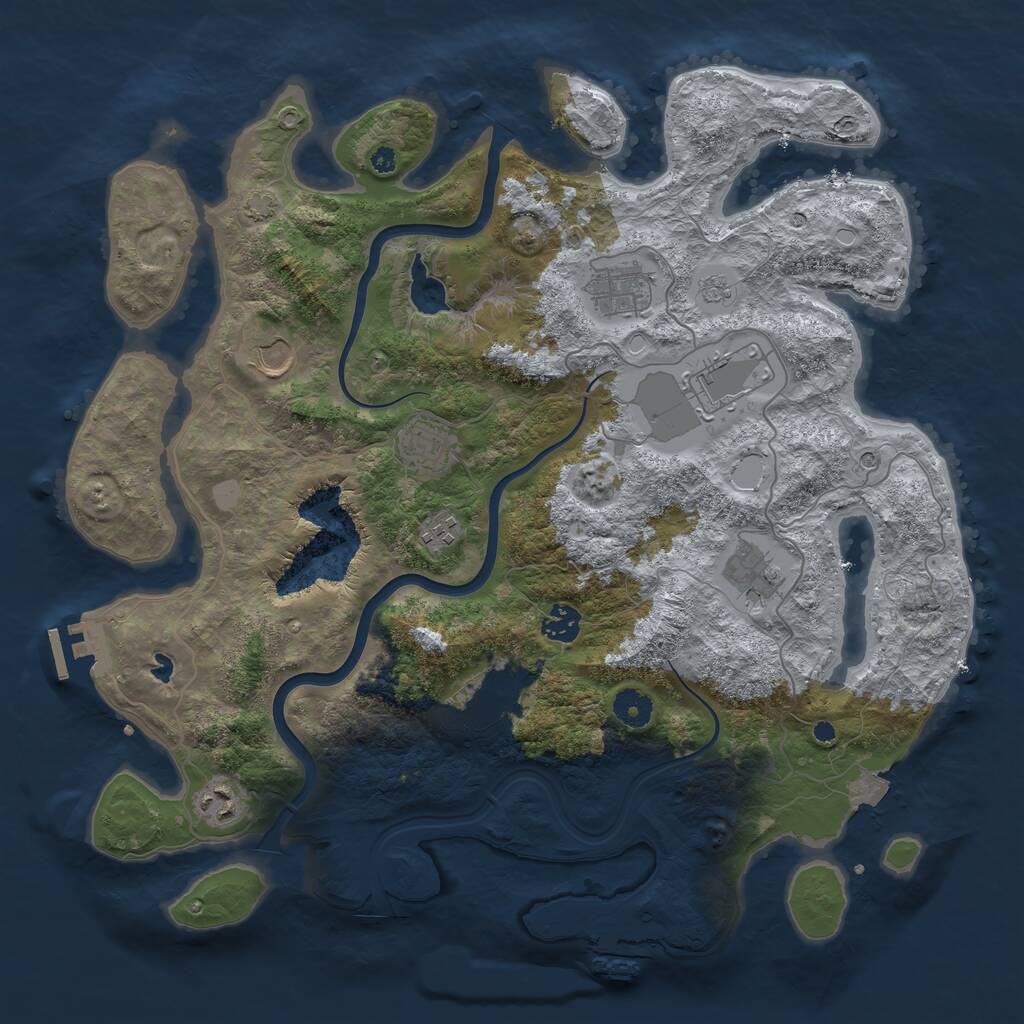 Rust Map: Procedural Map, Size: 4000, Seed: 69850257, 15 Monuments
