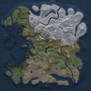 Thumbnail Rust Map: Procedural Map, Size: 4500, Seed: 1483222586, 15 Monuments